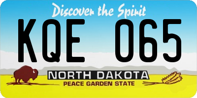 ND license plate KQE065