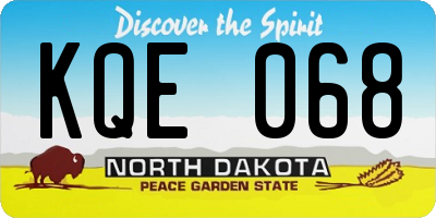 ND license plate KQE068