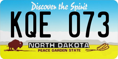 ND license plate KQE073