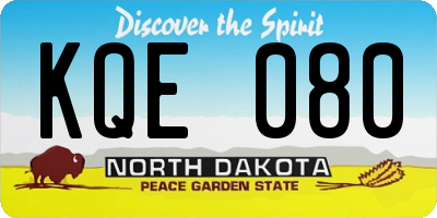 ND license plate KQE080
