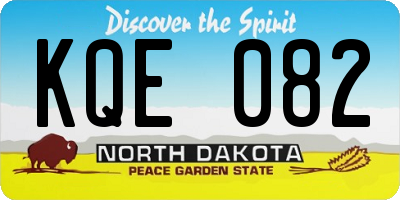 ND license plate KQE082
