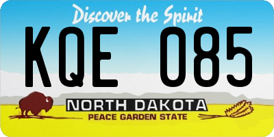 ND license plate KQE085