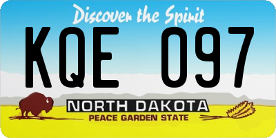 ND license plate KQE097