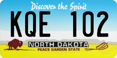 ND license plate KQE102