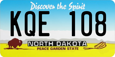 ND license plate KQE108