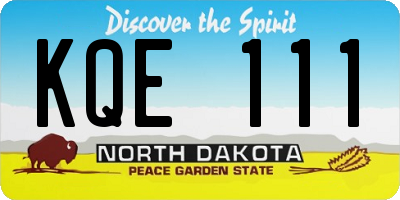 ND license plate KQE111