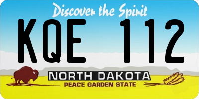 ND license plate KQE112