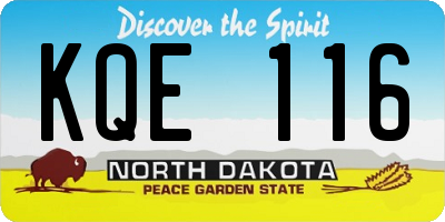 ND license plate KQE116