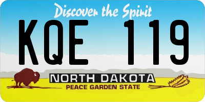 ND license plate KQE119