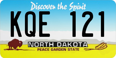ND license plate KQE121