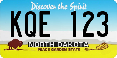 ND license plate KQE123