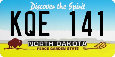 ND license plate KQE141