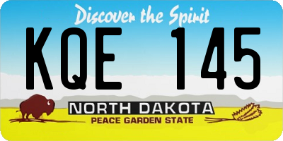 ND license plate KQE145