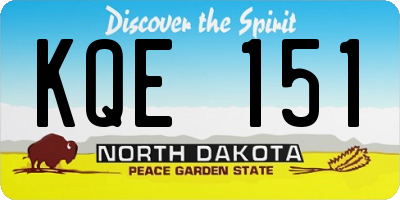 ND license plate KQE151