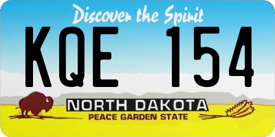ND license plate KQE154