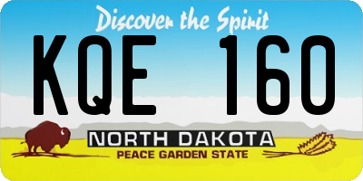 ND license plate KQE160