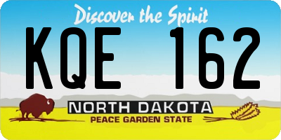 ND license plate KQE162