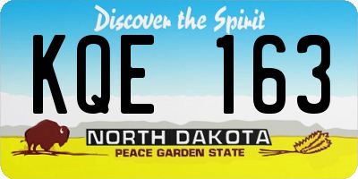 ND license plate KQE163