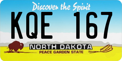 ND license plate KQE167