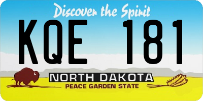 ND license plate KQE181