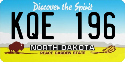 ND license plate KQE196
