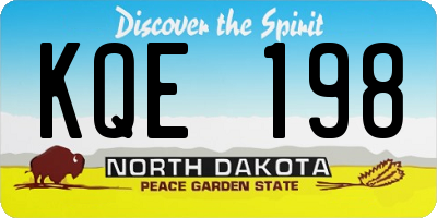 ND license plate KQE198