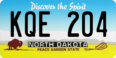 ND license plate KQE204