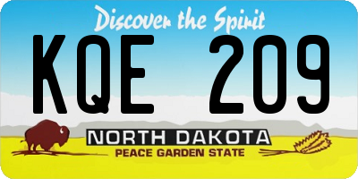ND license plate KQE209