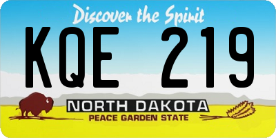 ND license plate KQE219