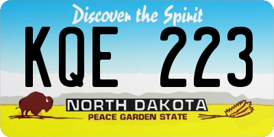 ND license plate KQE223