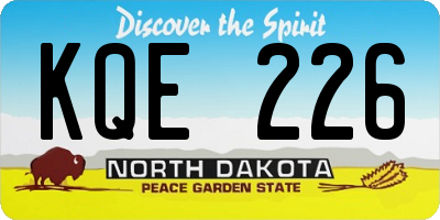 ND license plate KQE226