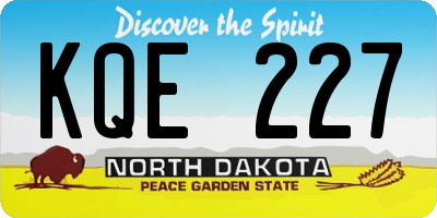 ND license plate KQE227
