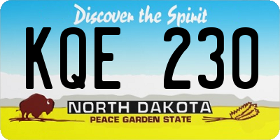 ND license plate KQE230