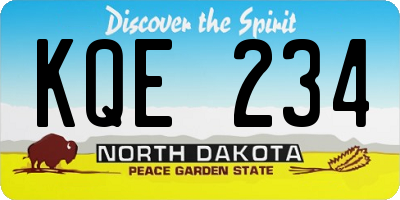 ND license plate KQE234