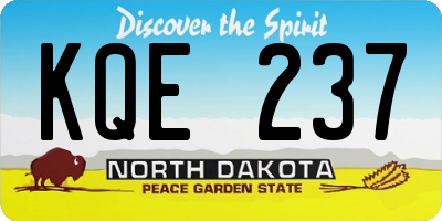 ND license plate KQE237