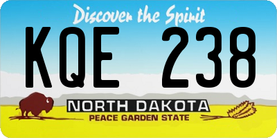 ND license plate KQE238