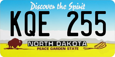 ND license plate KQE255