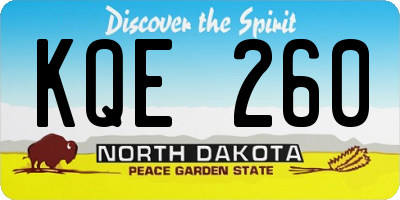 ND license plate KQE260
