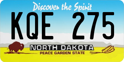 ND license plate KQE275