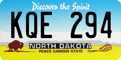 ND license plate KQE294