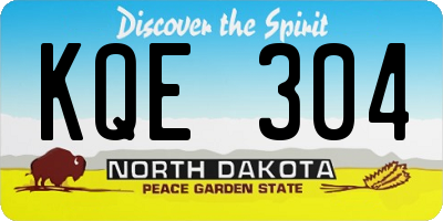 ND license plate KQE304