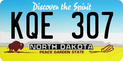 ND license plate KQE307