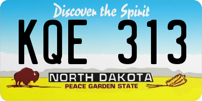 ND license plate KQE313