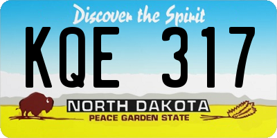 ND license plate KQE317