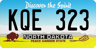 ND license plate KQE323
