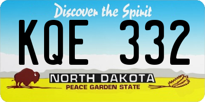 ND license plate KQE332