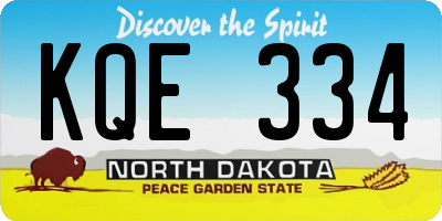 ND license plate KQE334