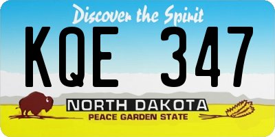 ND license plate KQE347