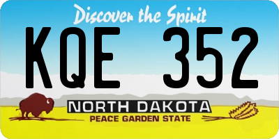ND license plate KQE352