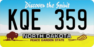 ND license plate KQE359